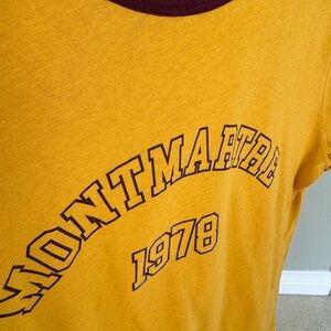 Zara Yellow Tee with Maroon Collar